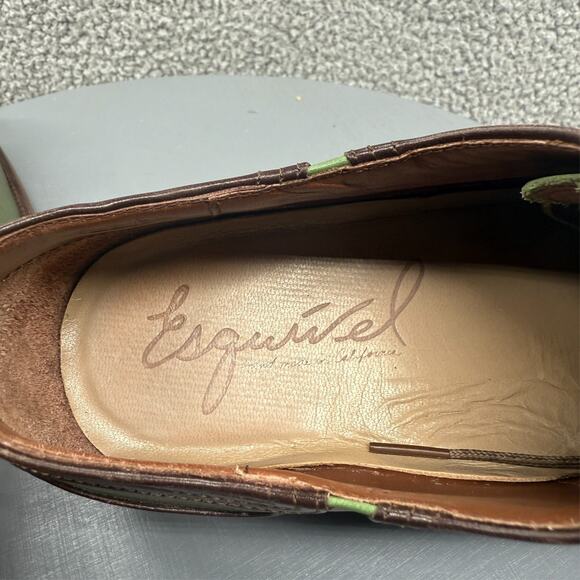 George Esquivel Vanas Mens Shoes 9 Green Brown Wingtip Oxford Made in USA $1100 - Picture 12 of 16